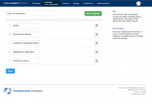 cash compensation programs screenshot - TotalRewards Software