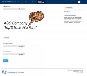 custom branding screenshot - TotalRewards Software