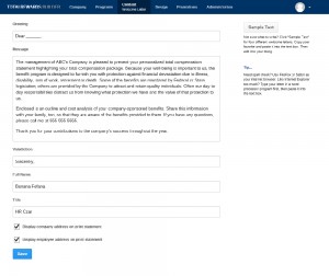 welcome letter screenshot - TotalRewards Software